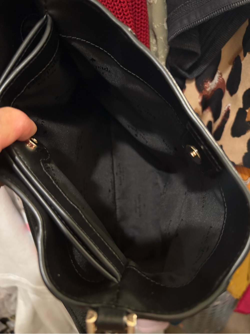 Kate Spade | Lena Bucket Handbag | Black Leather w/Suede - Picture 15 of 17